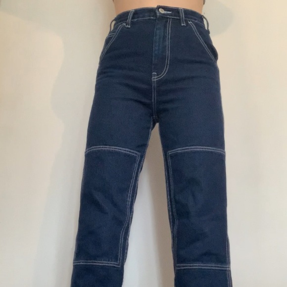 BRANDY MELVILLE- Dark Wash High Rise Pants - Picture 2 of 3